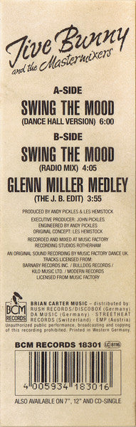 Jive Bunny And The Mastermixers : Swing The Mood (12", Pic)