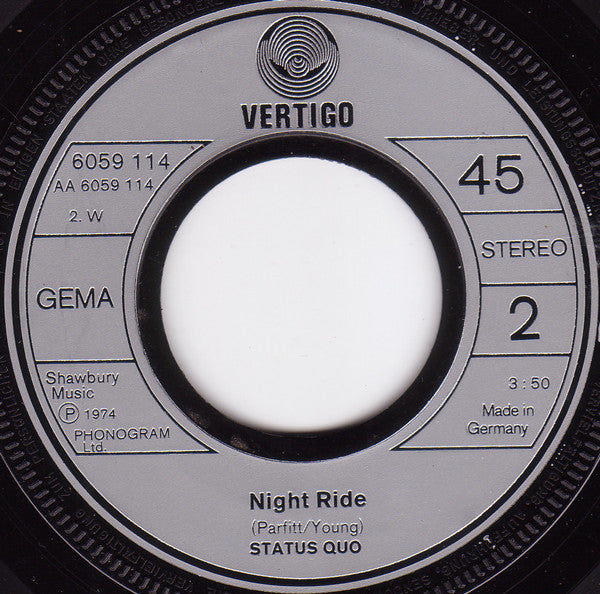 Status Quo : Down, Down (7", Single, RE)