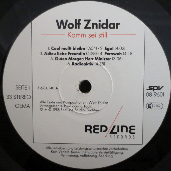 Wolf Znidar : Komm Sei Still (LP, Album)