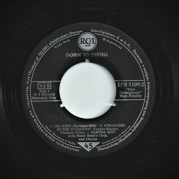 Eartha Kitt : Down To Eartha (7", EP)