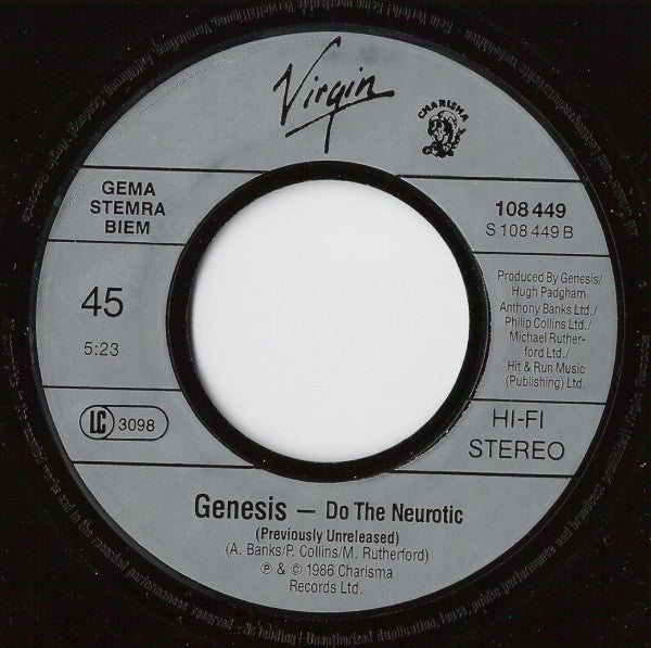 Genesis : In Too Deep (7", Single)