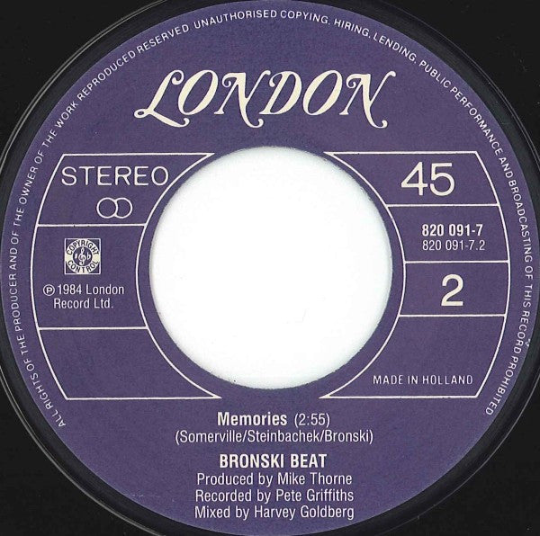 Bronski Beat : Smalltown Boy (7", Single)