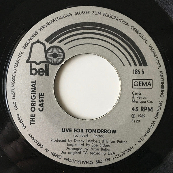 The Original Caste : One Tin Soldier / Live For Tomorrow (7")