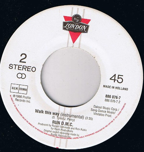 Run DMC* : Walk This Way (7", Single)