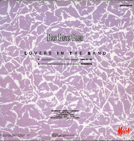 Bad Boys Blue : Lovers In The Sand (12", Maxi)