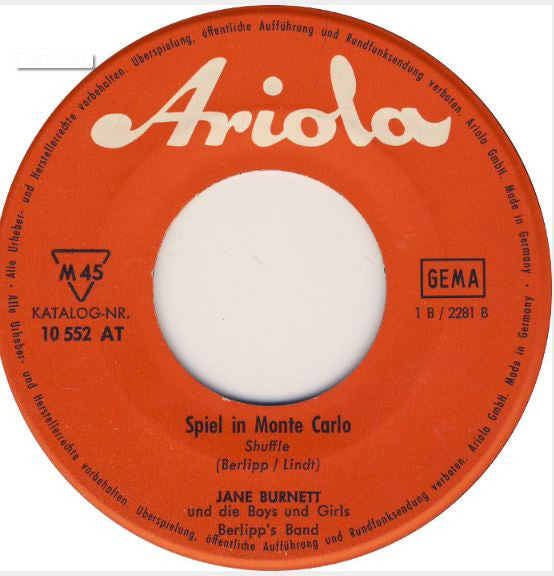 Jane Burnett* : Boyfriend / Spiel In Monte Carlo (7", Single)