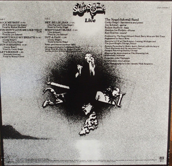 The Siegel-Schwall Band : Live, The Last Summer (LP, Album, RE, Whi)