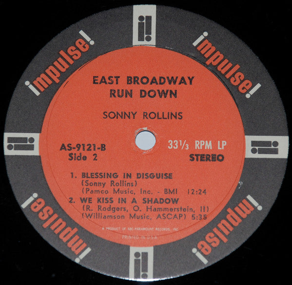 Sonny Rollins : East Broadway Run Down (LP, Album, Ga)