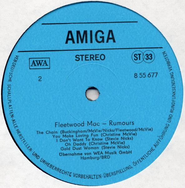 Fleetwood Mac : Rumours (LP, Album, Sma)