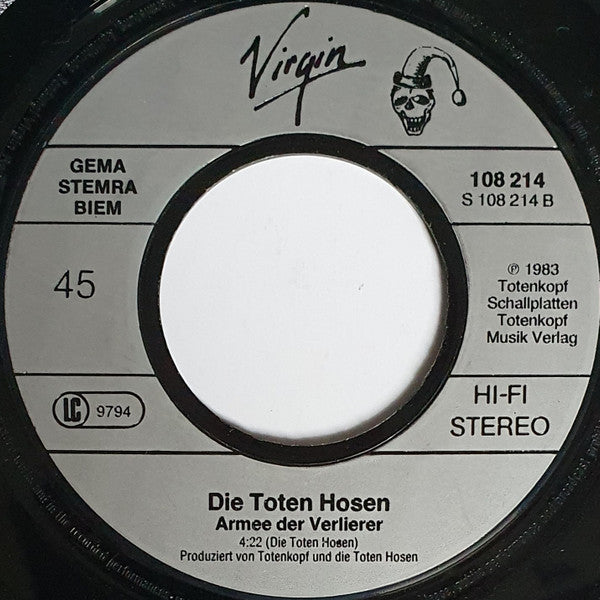 Die Toten Hosen : Bommerlunder / Opel Gang (7", Single, RE)