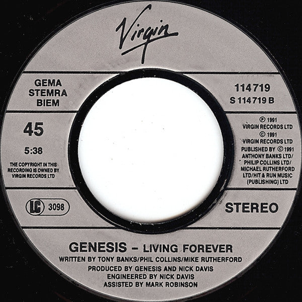 Genesis : No Son Of Mine (7", Single)