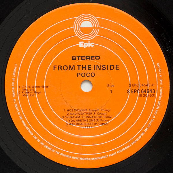 Poco (3) : From The Inside (LP, Album, RE, Ora)