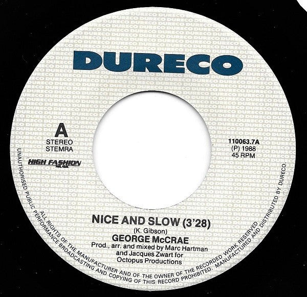 George McCrae : Nice And Slow (7", Single)