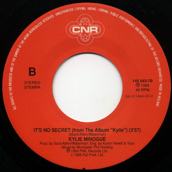 Kylie* : Wouldn't Change A Thing (7", Single)