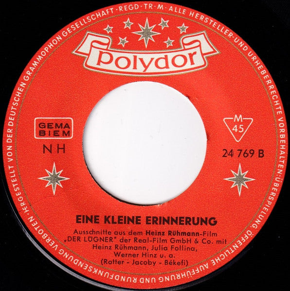 Heinz Rühmann : Eine Kleine Erinnerung (7", Single, Mono)