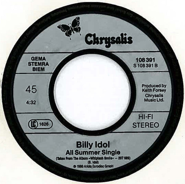 Billy Idol : To Be A Lover (7", Single)