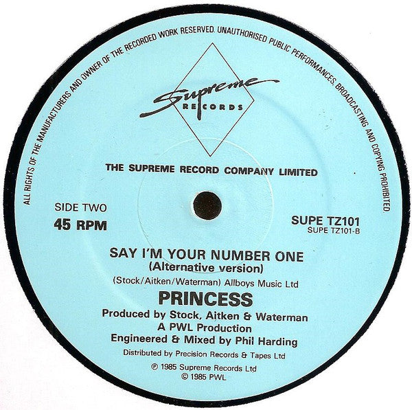 Princess : Say I'm Your No. 1 (12")