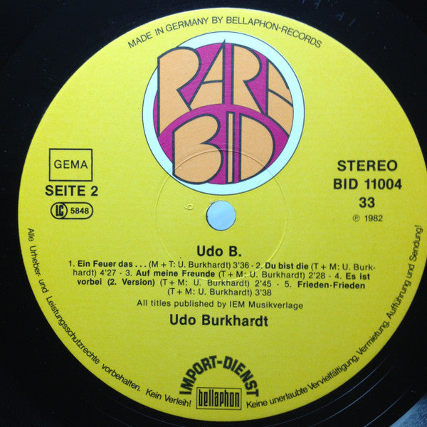 Udo Burkhardt : Udo B. (LP)