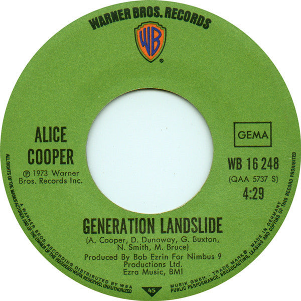 Alice Cooper : Hello Hurray (7", Single)