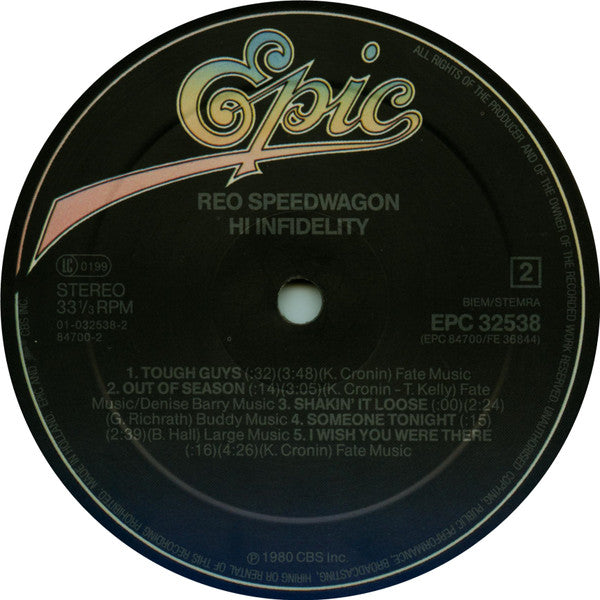 REO Speedwagon : Hi Infidelity (LP, Album, RE)