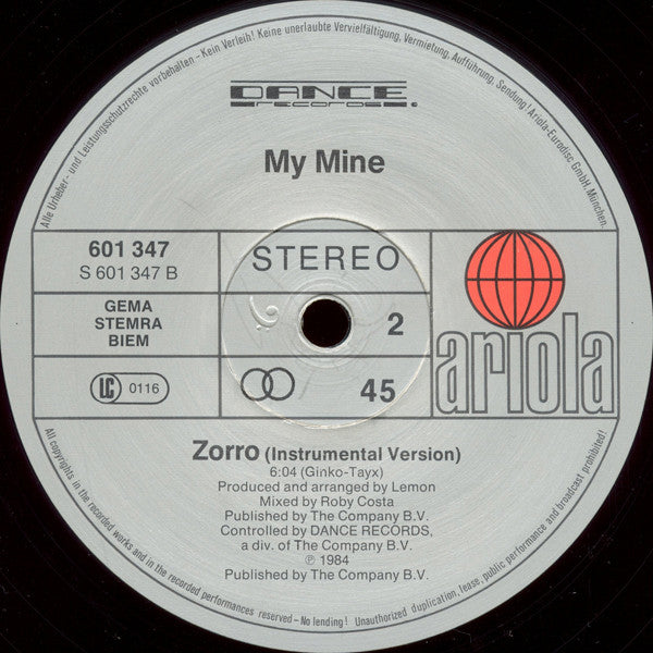 My Mine : Zorro (12")