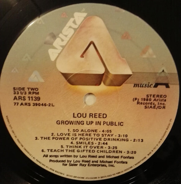 Lou Reed : Growing Up In Public (LP, Album, RE)