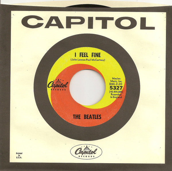 The Beatles : I Feel Fine (7", Single, Scr)