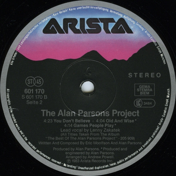The Alan Parsons Project : Don't Answer Me (12", Maxi)