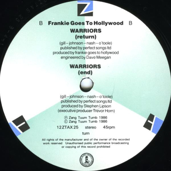 Frankie Goes To Hollywood : Warriors (Turn Of The Knife Mix) (12", Single, Ltd)