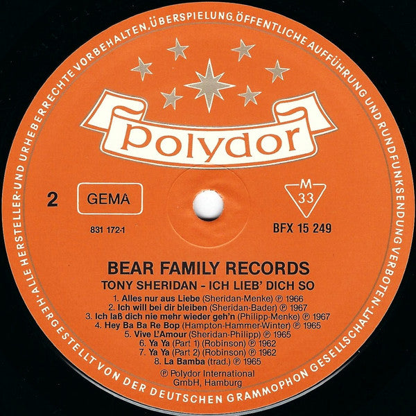Tony Sheridan : Ich Lieb Dich So (LP, Comp, Mono)