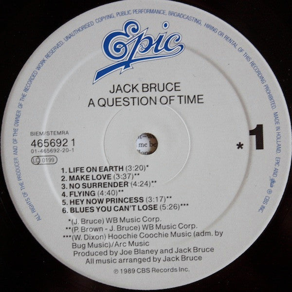 Jack Bruce : A Question Of Time (LP, Album)