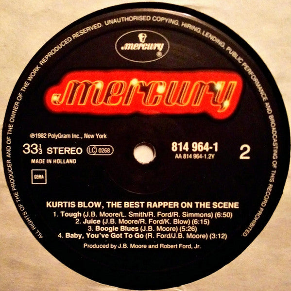 Kurtis Blow : Kurtis Blow, The Best Rapper On The Scene (LP, Comp)