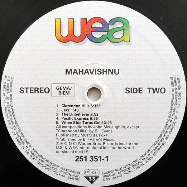 Mahavishnu* : Mahavishnu (LP, Album)