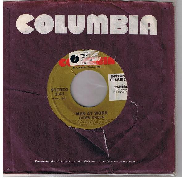 Men At Work : Down Under (7", Single, RE)
