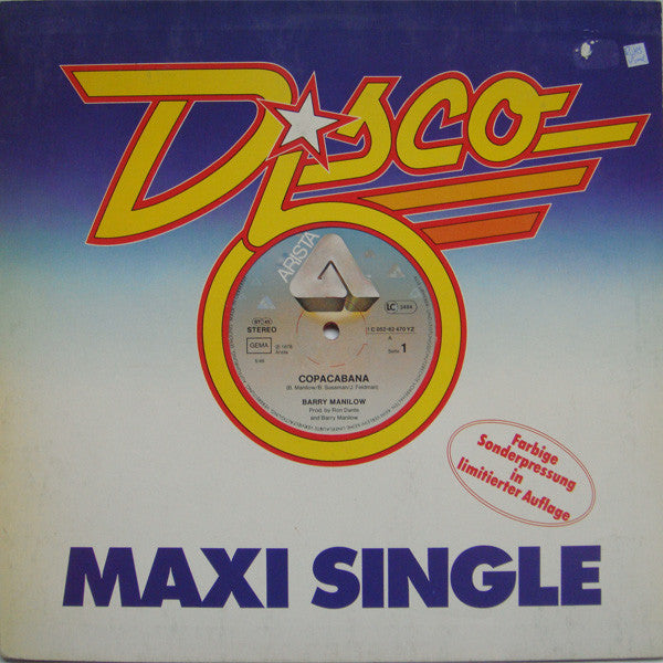 Barry Manilow : Copacabana / Mandy (12", Maxi, Ltd, Red)