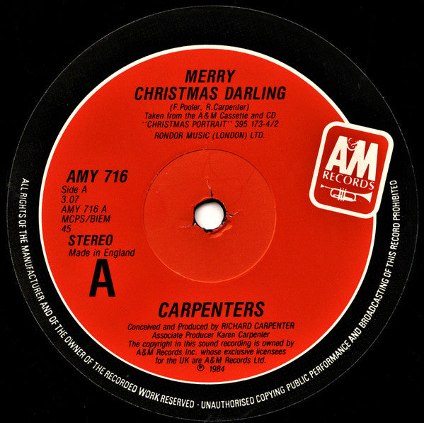 Carpenters : Close To You / Merry Christmas Darling (12")