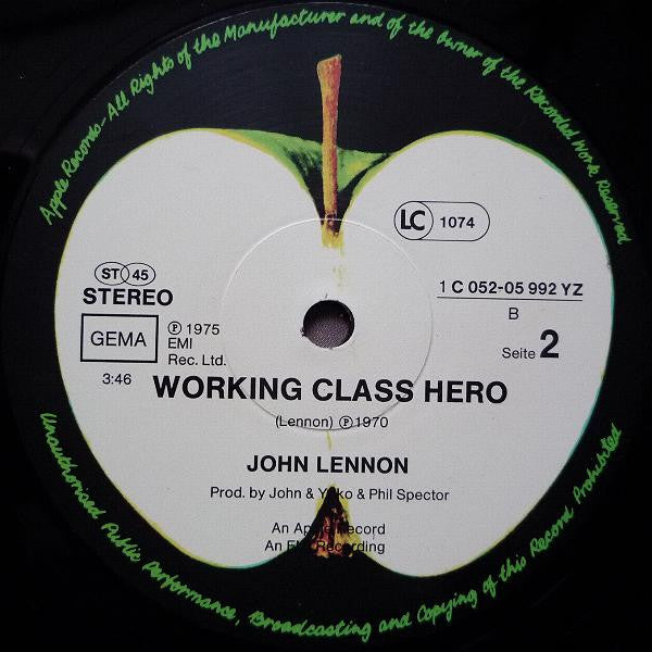John Lennon : Imagine / Working Class Hero (12", Maxi)