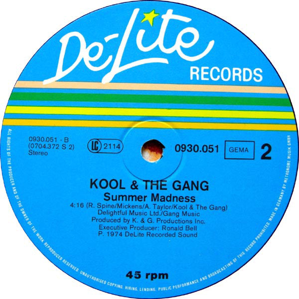 Kool & The Gang : Get Down On It / Summer Madness (12", Maxi)