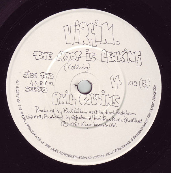 Phil Collins : In The Air Tonight (7", Single, CBS)
