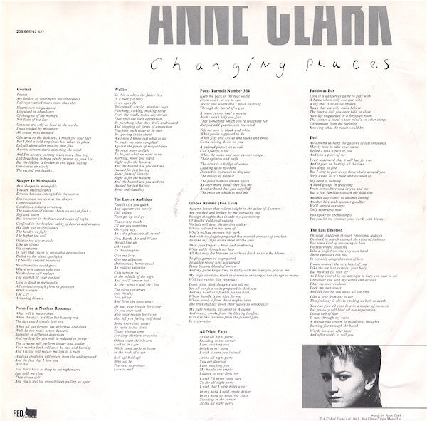 Anne Clark : Changing Places (LP, Album, Gre)
