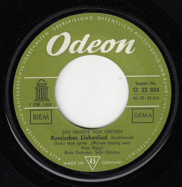 Pola Negri : Mazurka (7", Single)