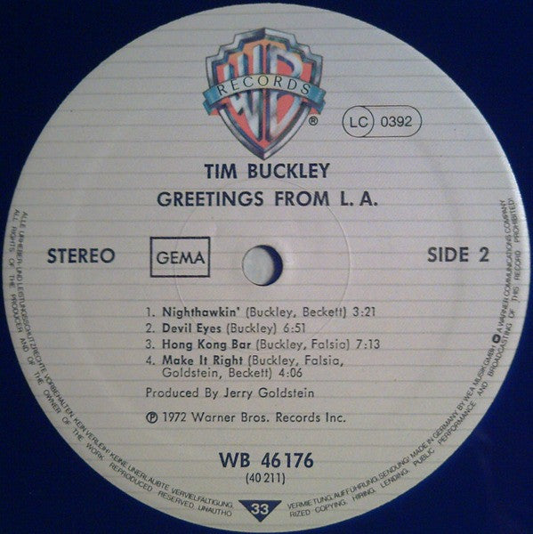 Tim Buckley : Greetings From L.A. (LP, Album, RE)