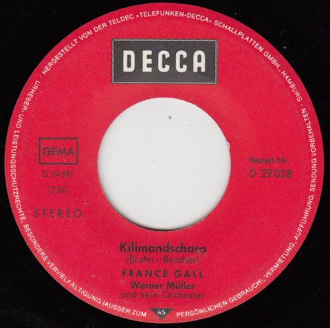 France Gall : Wassermann Und Fisch / Kilimandscharo (7", Single)