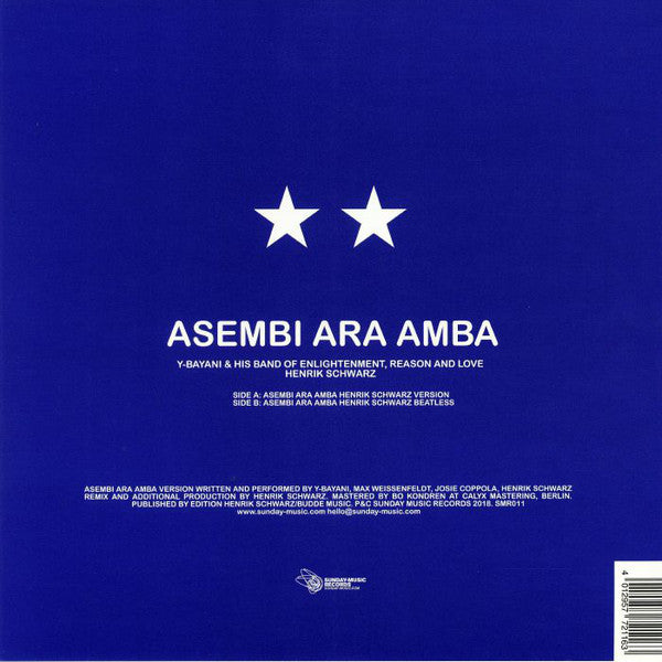 Y-Bayani & His Band Of Enlightenment, Reason And Love*, Henrik Schwarz : Asembi Ara Amba (12", Single)