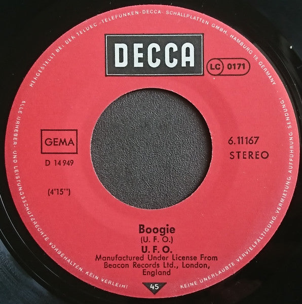UFO (5) : Melinda / Boogie (7", Single, RE)