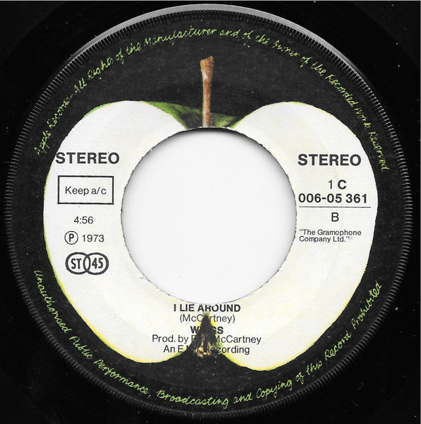 Wings (2) : Live And Let Die / I Lie Around (7", Single)