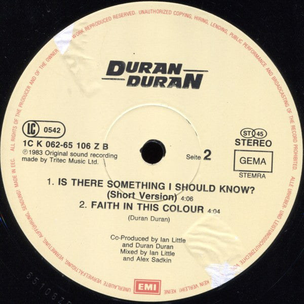 Duran Duran : Is There Something I Should Know? (Monster Mix) (12")