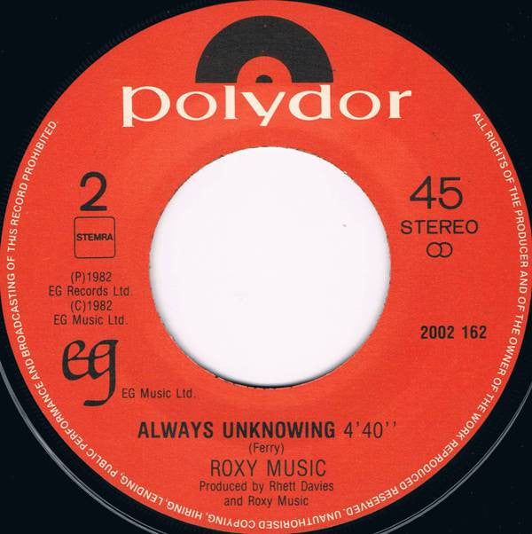 Roxy Music : Avalon (7", Single)