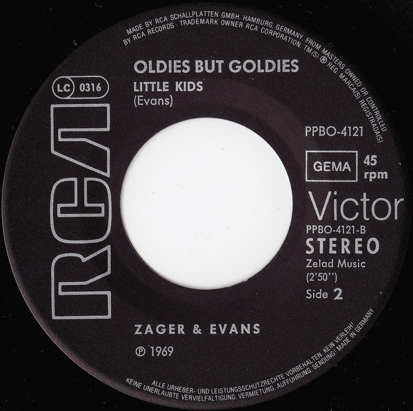 Zager & Evans : In The Year 2525 / Little Kids (7", Single, RE)