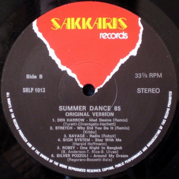 Various : Summer Dance 85 (Original Version) (LP, Comp, Mixed)